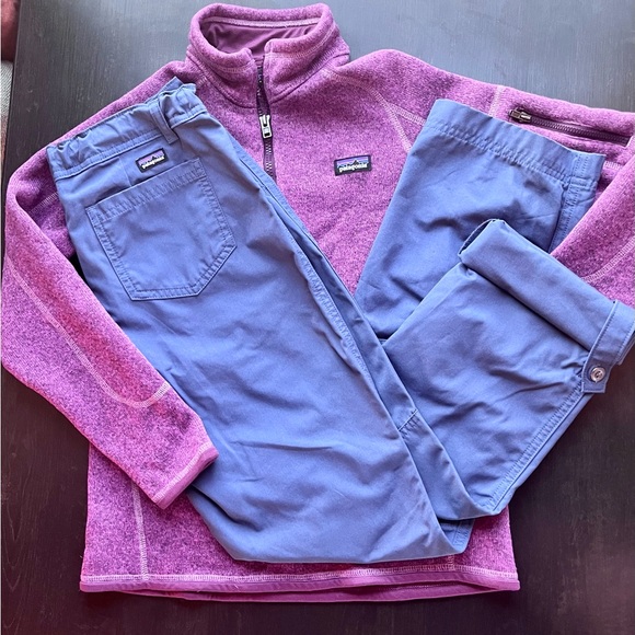 Girls Sz. 14 Patagonia Durable Hiking Pants and sweater